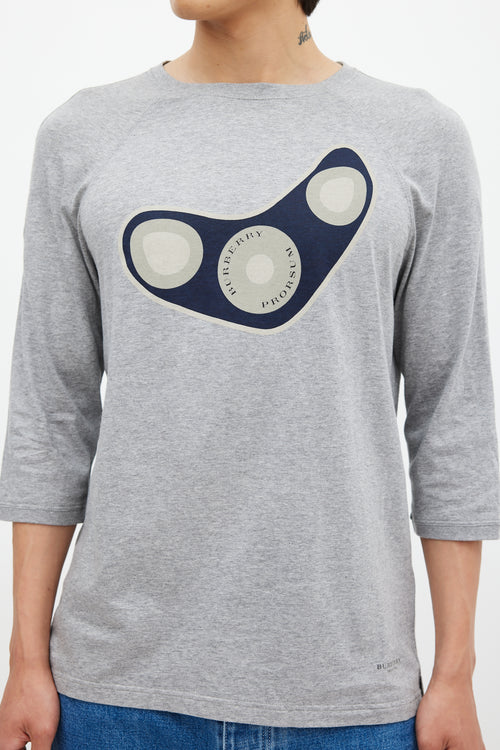Burberry Grey & Multicolour Logo Top