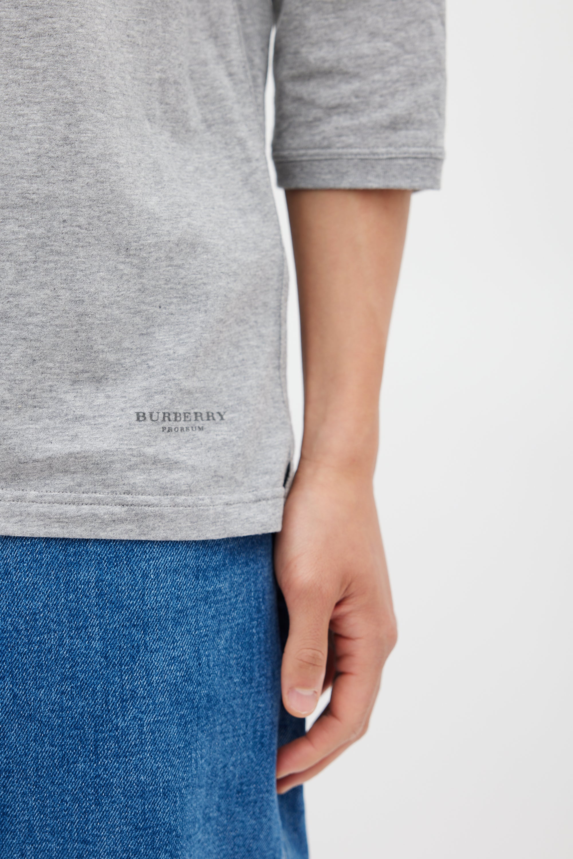 Burberry Grey & Multicolour Logo Top