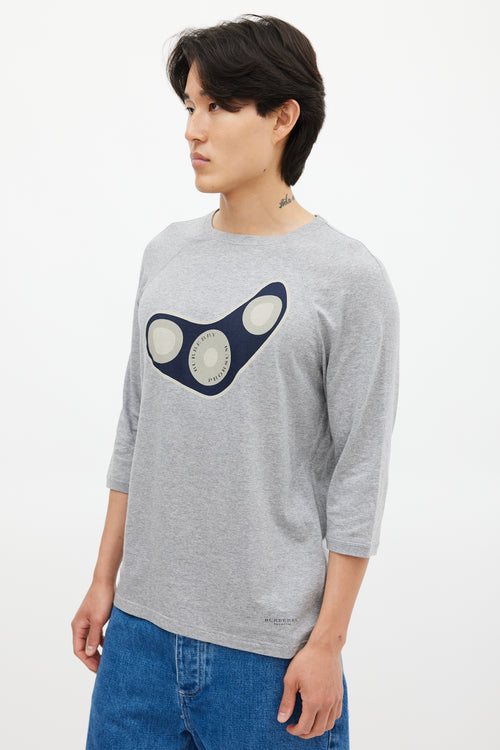 Burberry Grey & Multicolour Logo Top