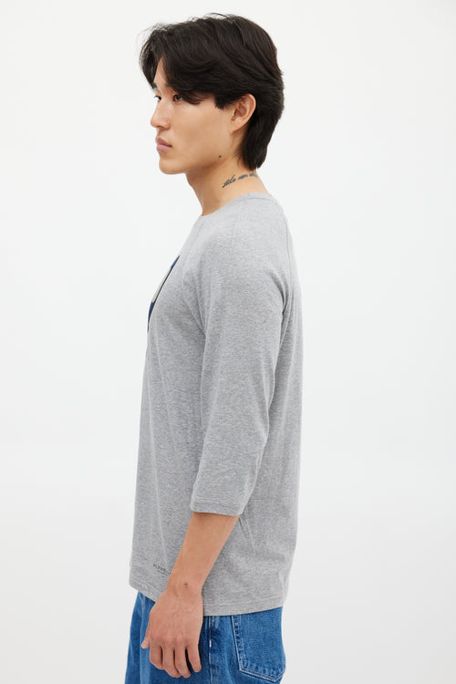 Burberry Grey & Multicolour Logo Top