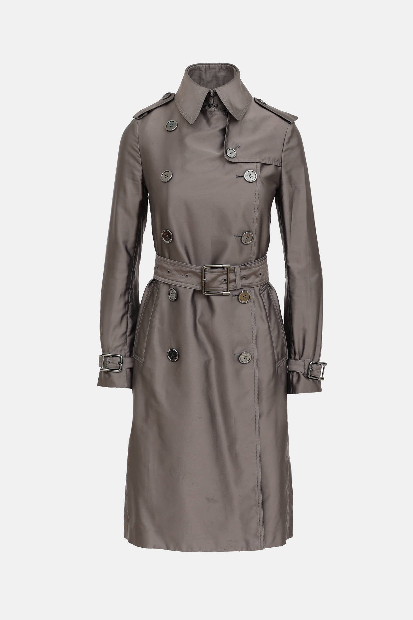 Burberry Silk Double Breasted Trench Coat