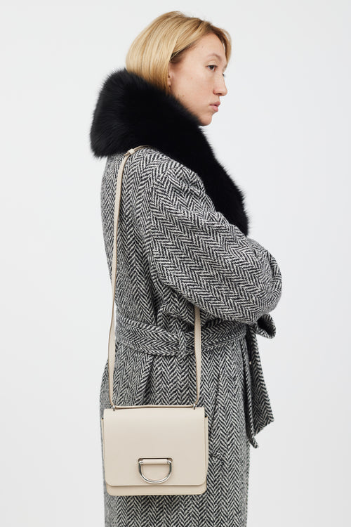 Burberry Grey & Silver D-Ring Leather Bag