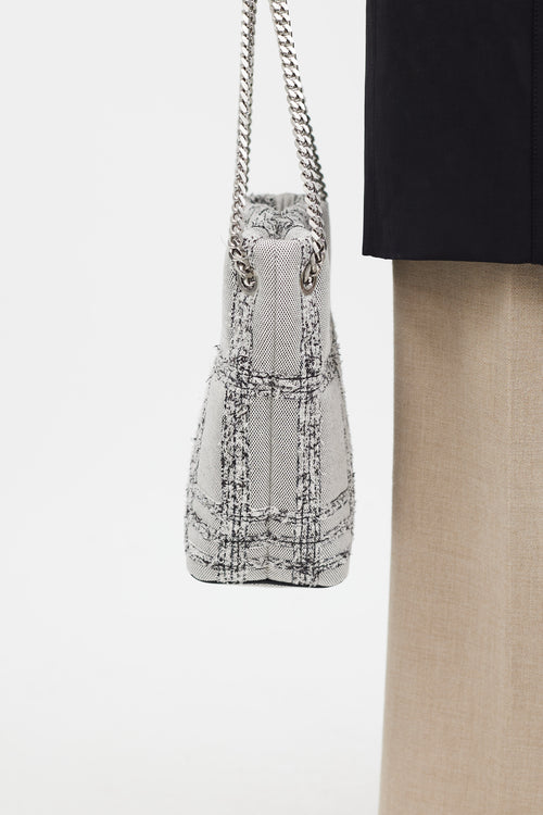 Burberry Grey & Black Woven Lola Bucket Bag