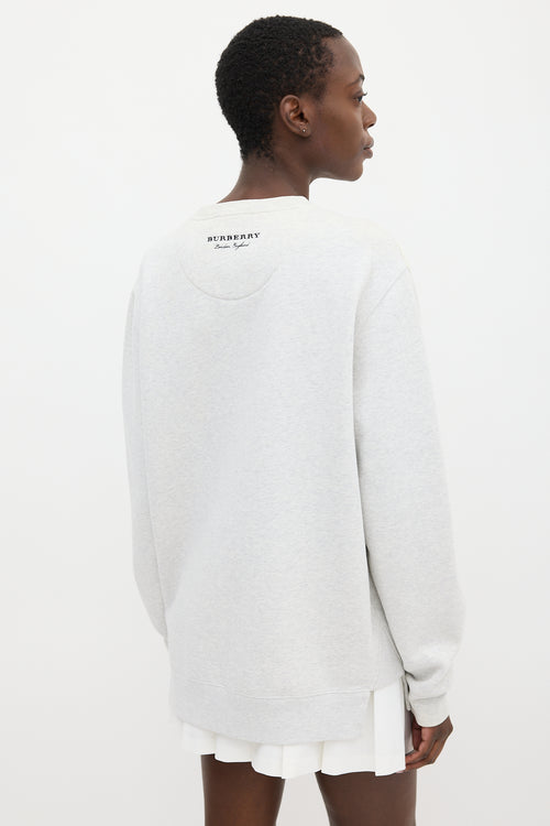 Burberry Grey & White Lace Sweatshirt