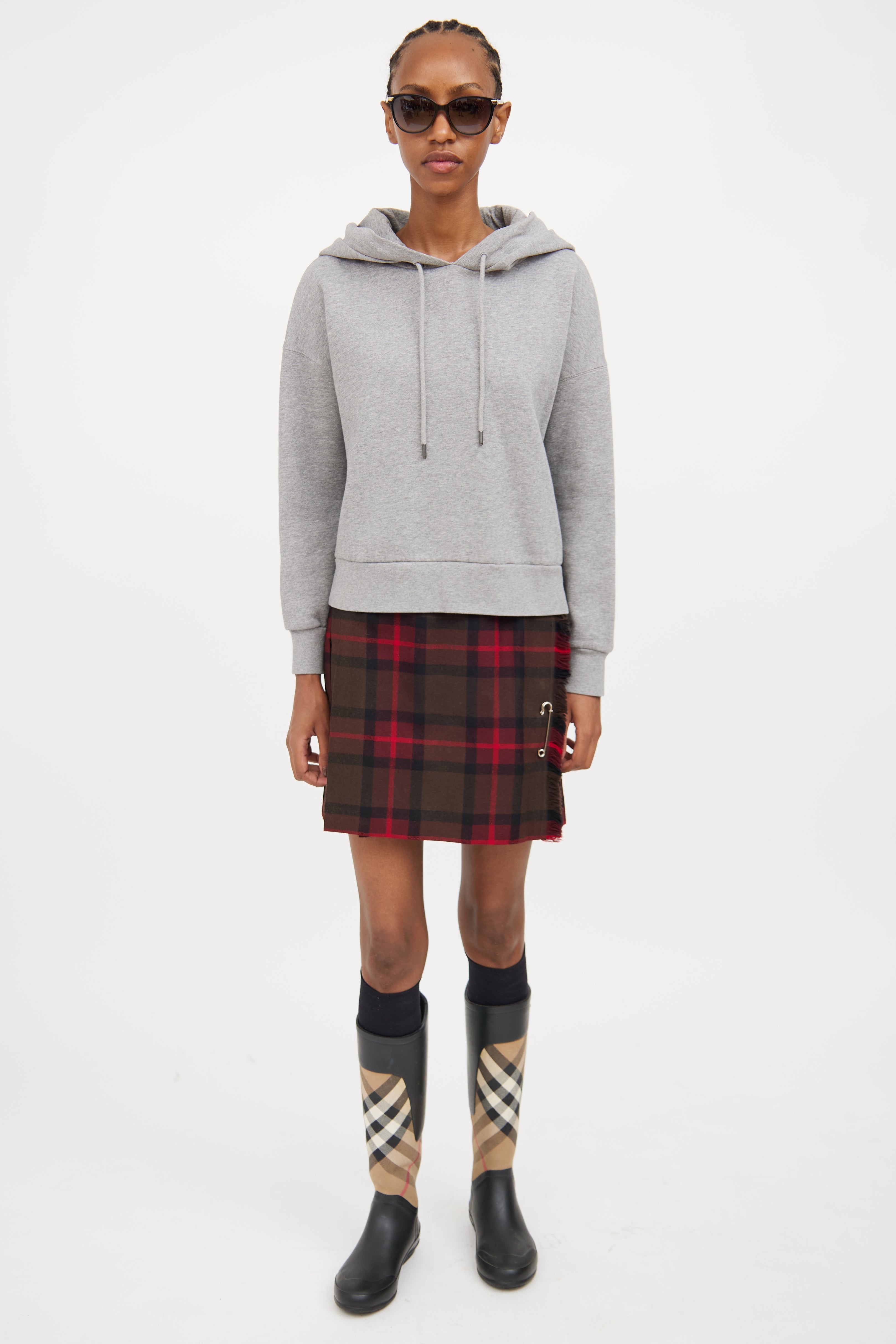 Burberry Light Grey Logo Hoodie