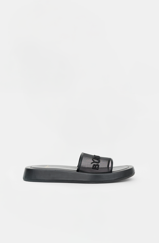 Burberry Leather & Mesh Buckingham Slide