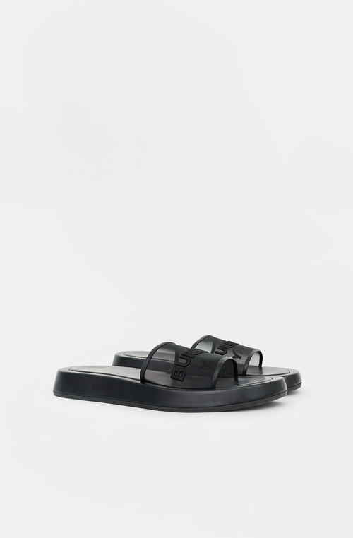 Burberry Leather & Mesh Buckingham Slide