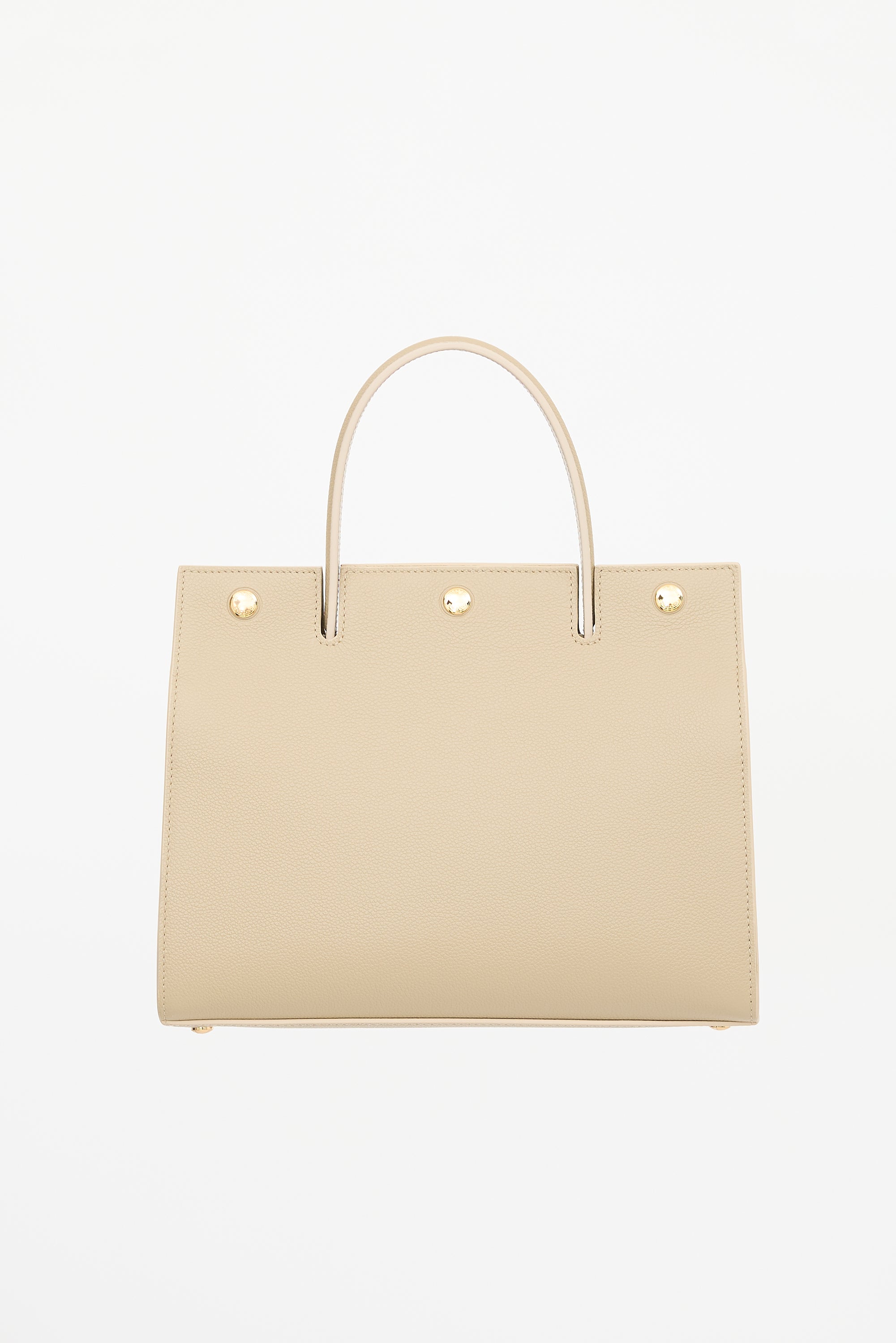 Burberry Leather Small Title Tote Bag