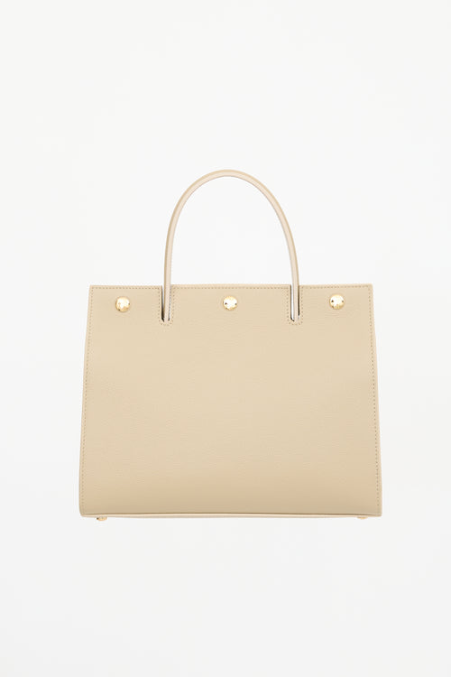 Burberry Leather Small Title Tote Bag