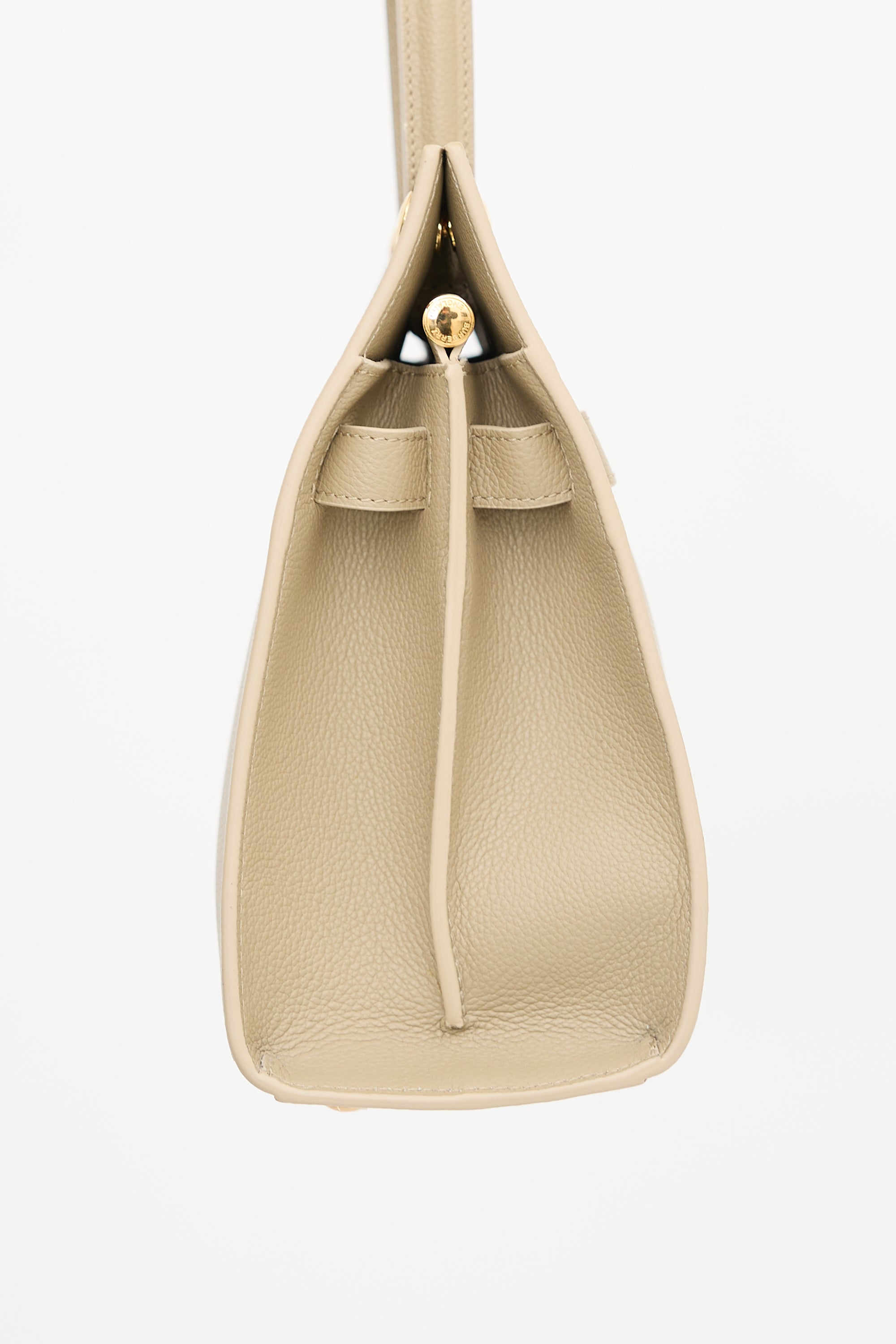 Burberry Leather Small Title Tote Bag