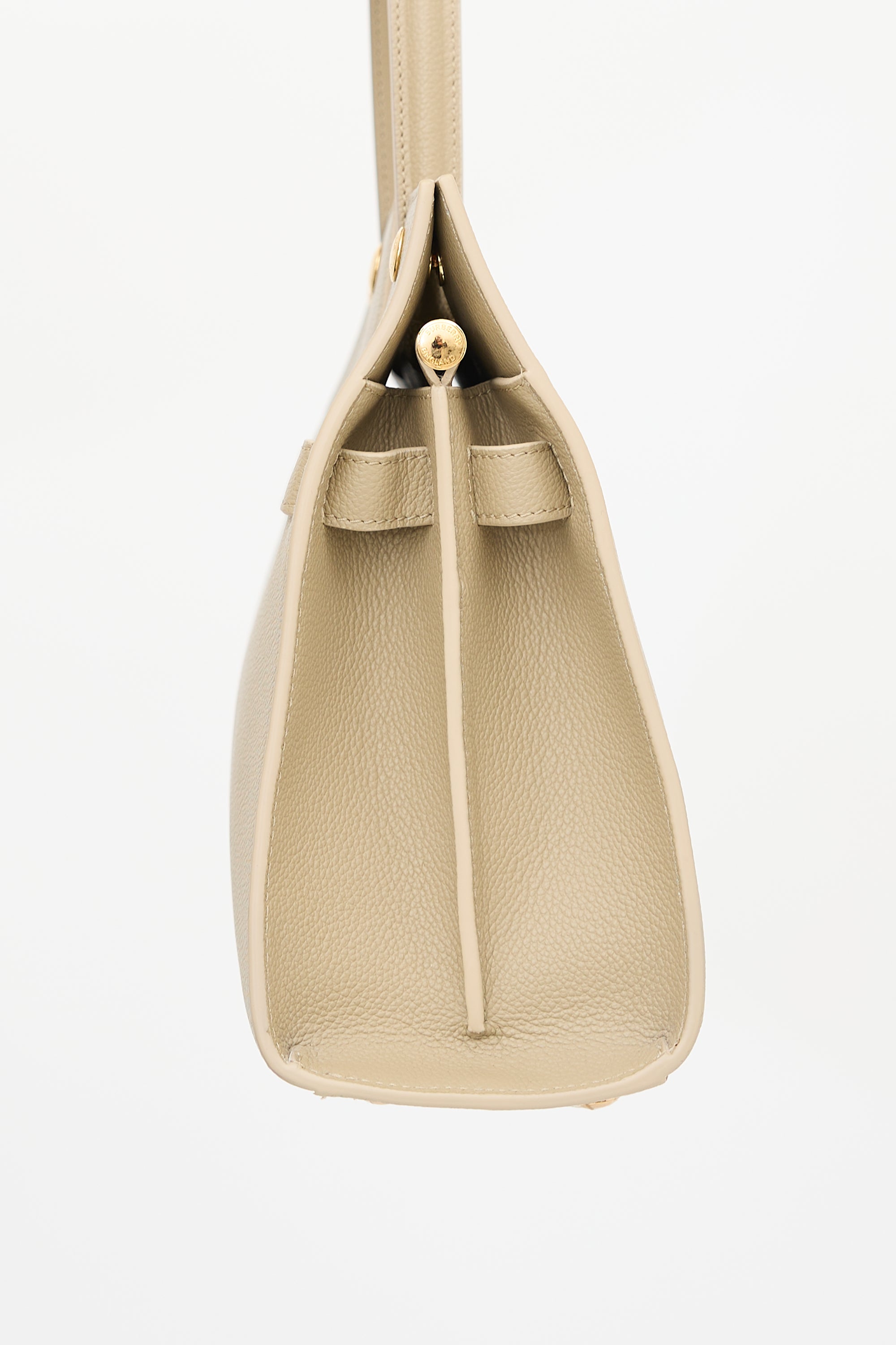 Burberry Leather Small Title Tote Bag
