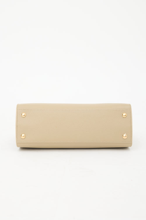 Burberry Leather Small Title Tote Bag