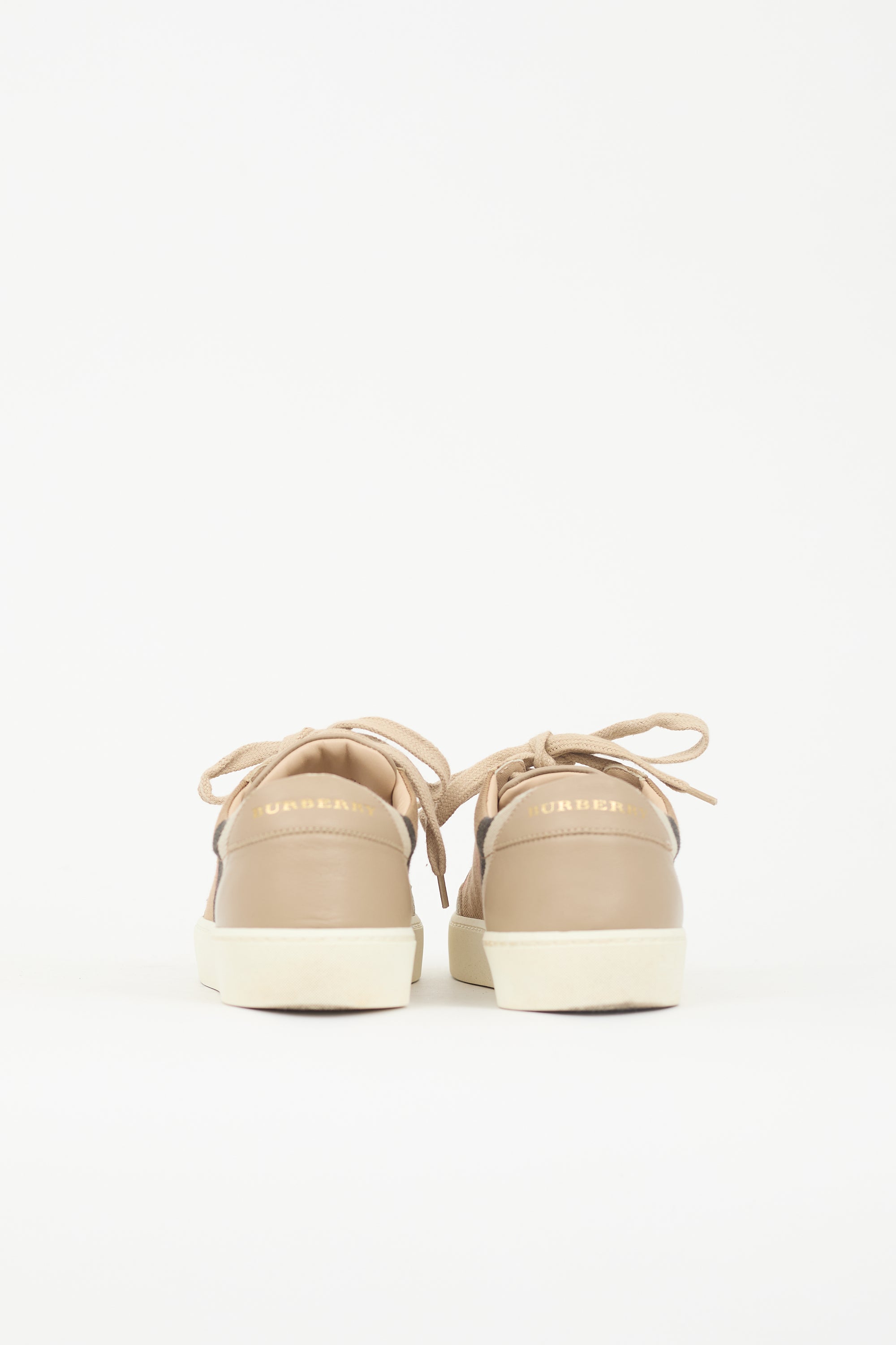 Burberry Leather & Canvas Check Sneaker