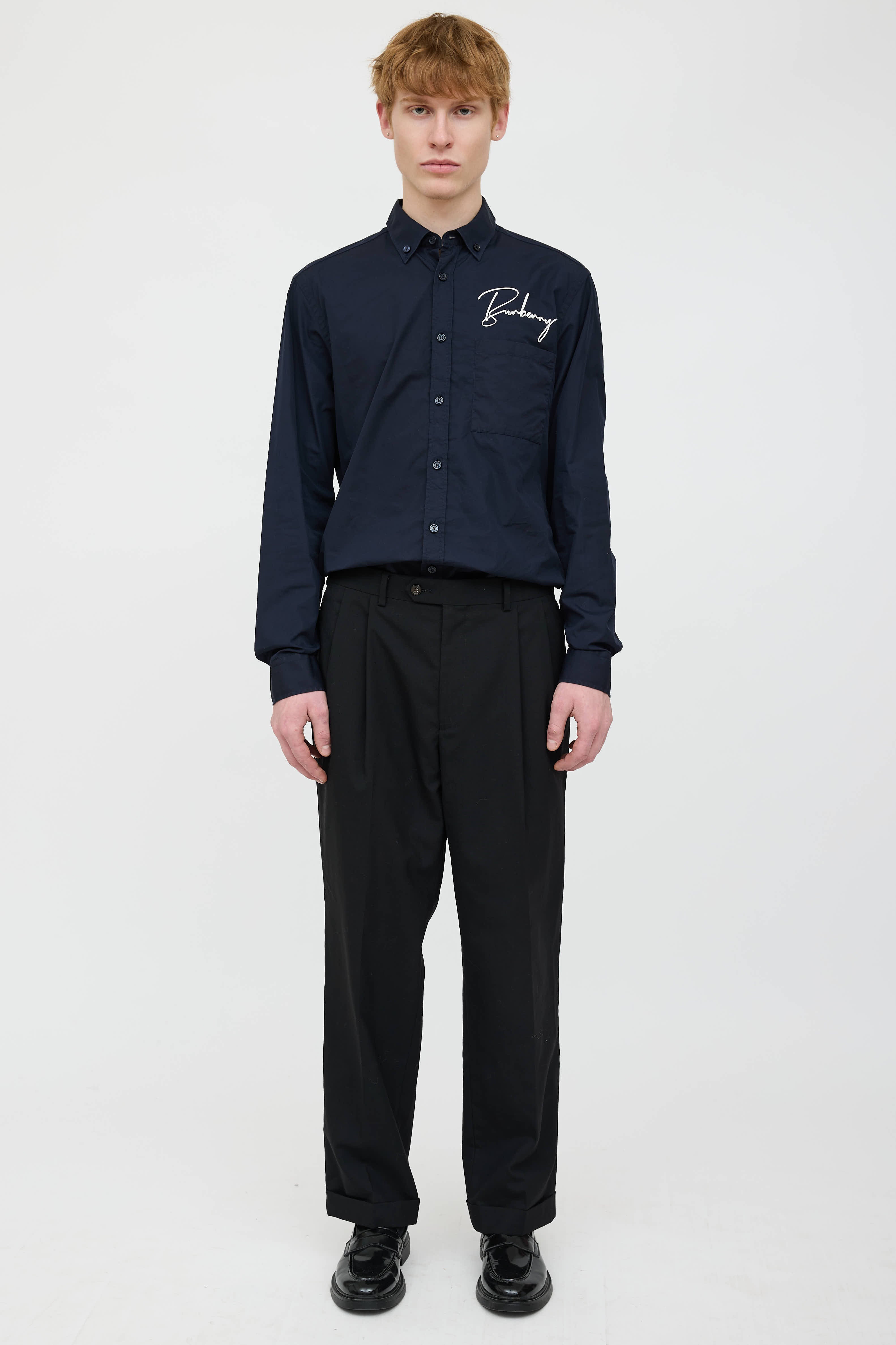 Burberry Logo Button Up Shirt
