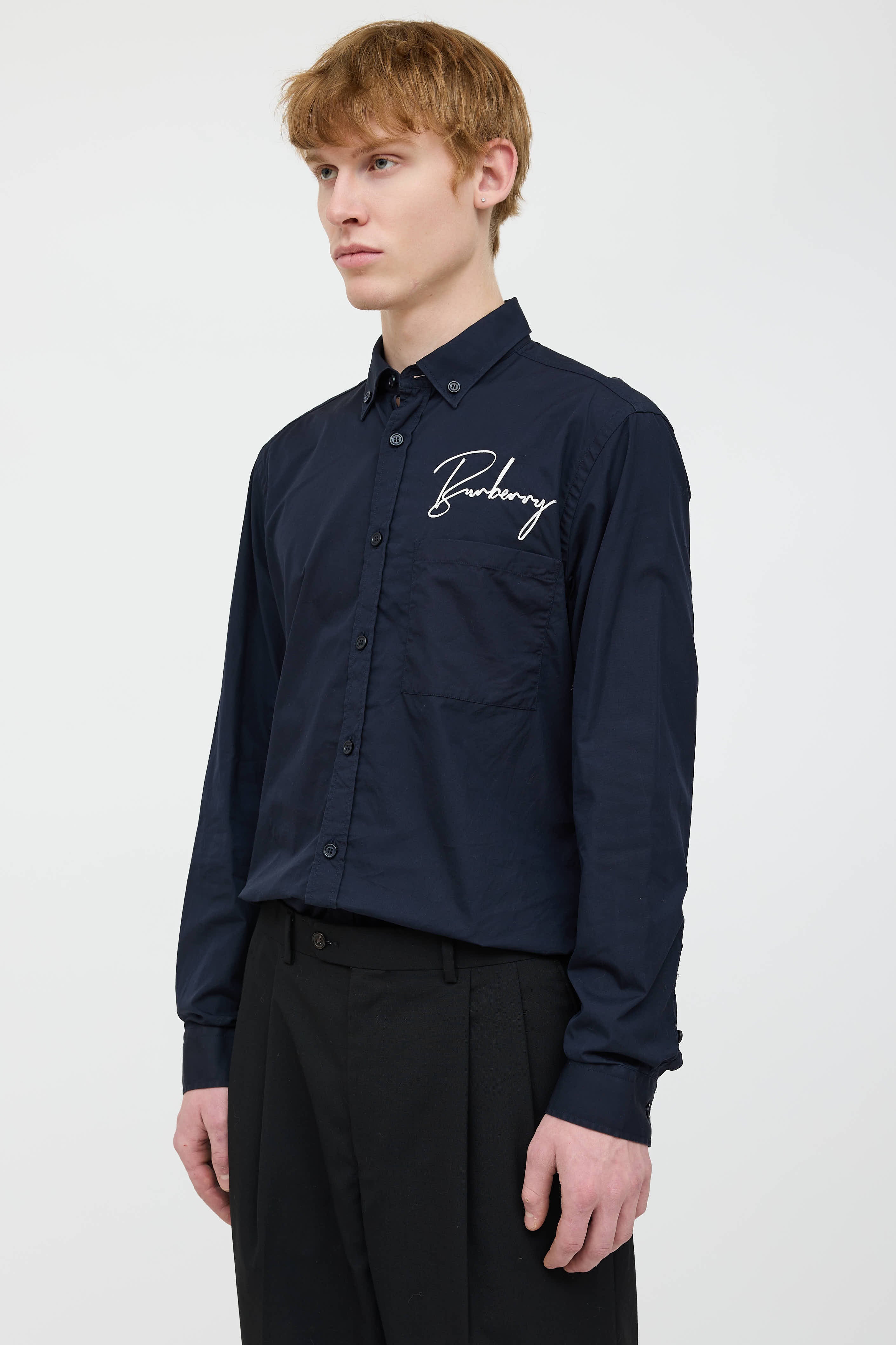 Burberry Logo Button Up Shirt