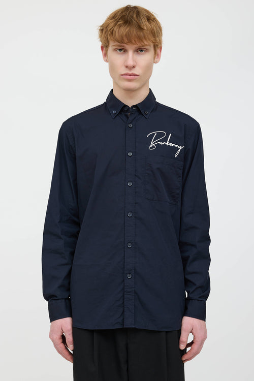 Burberry Logo Button Up Shirt