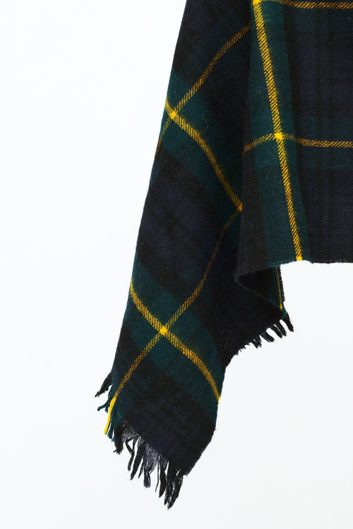 VSP Archive Green, Yellow & Navy Gordon Tartan Wool Scarf