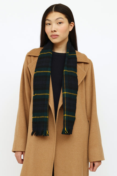 VSP Archive Green, Yellow & Navy Gordon Tartan Wool Scarf