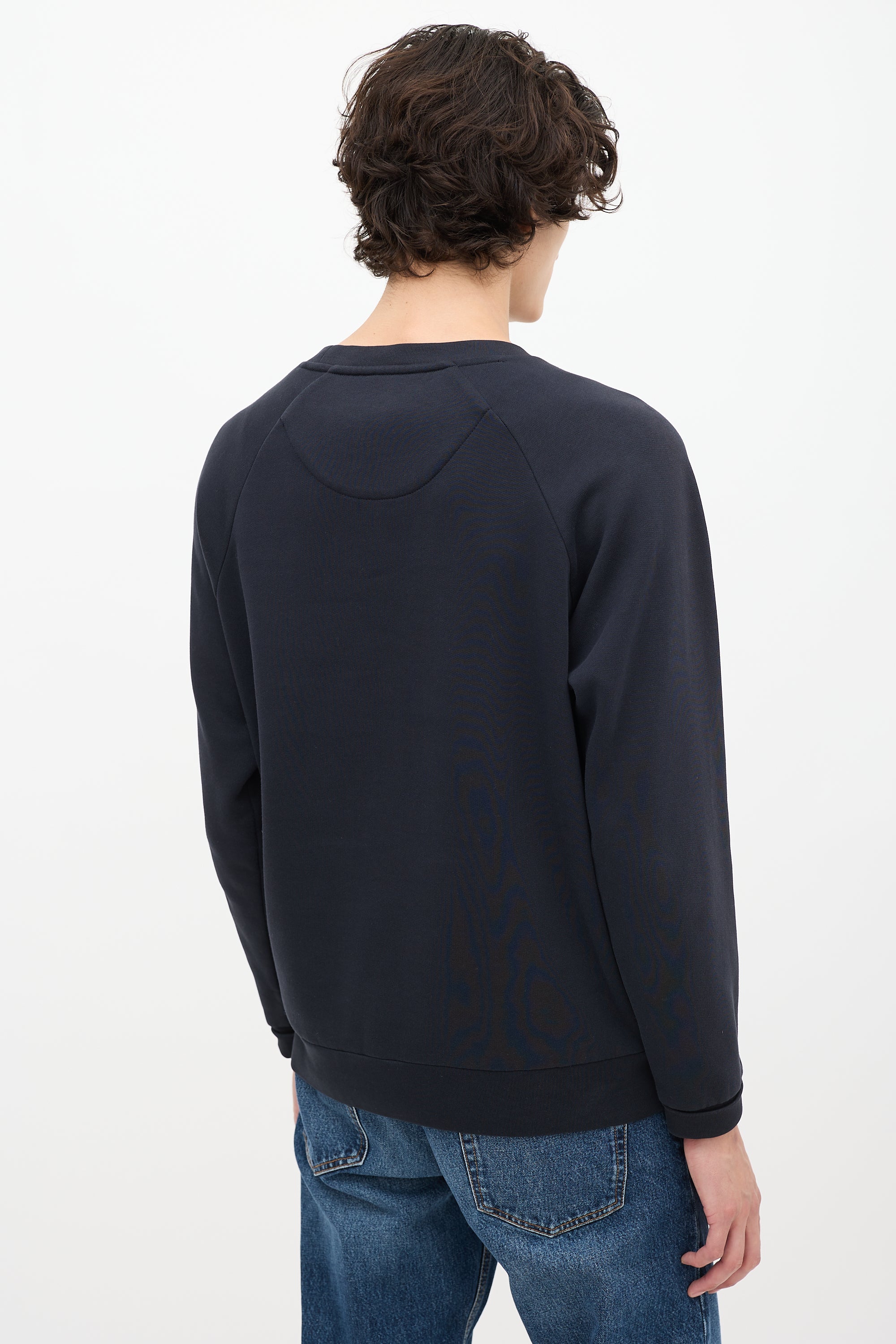 Burberry Navy & Green Nova Check Crewneck