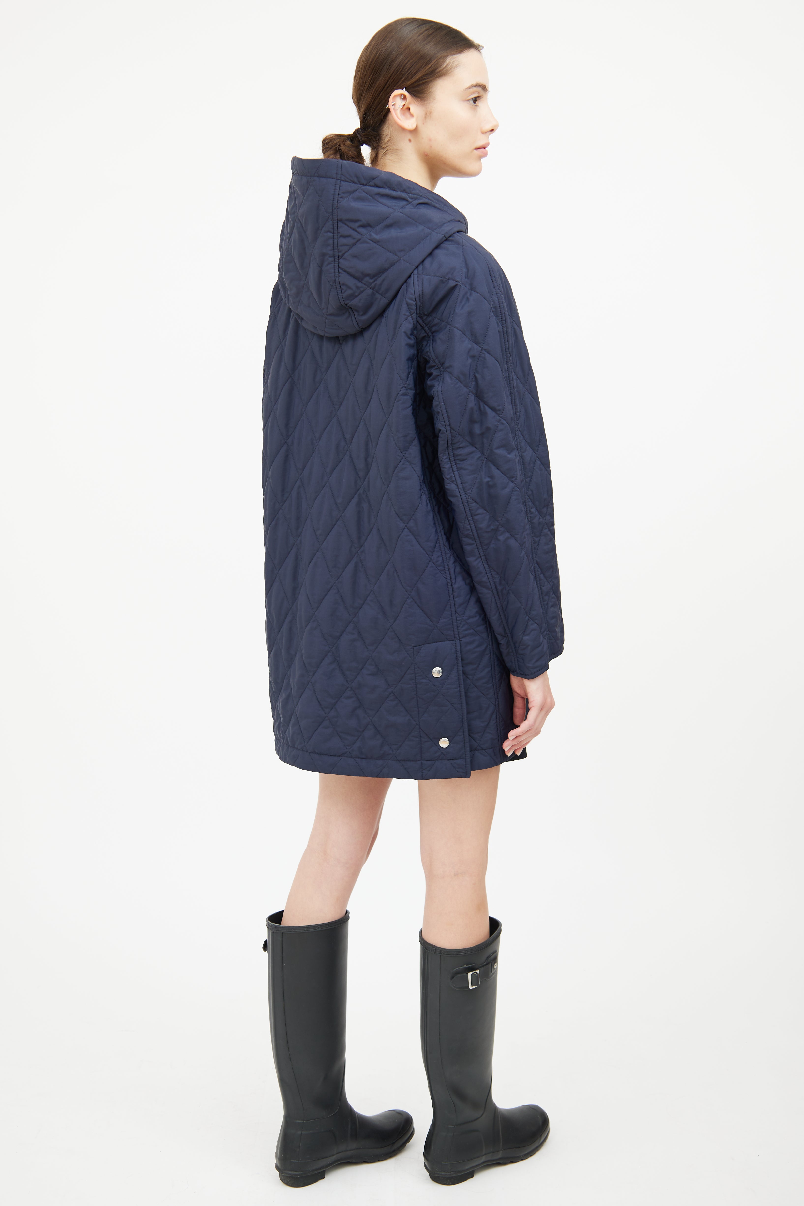 Burberry Navy Quilted Check Jacket