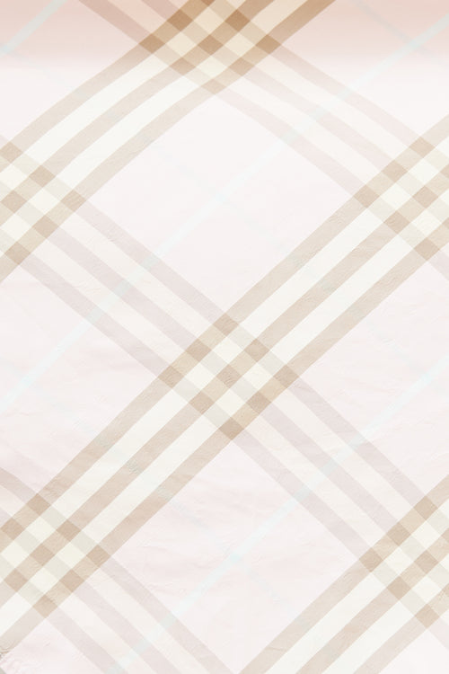 Burberry Pink & Multicolour Nova Check Triangle Silk Scarf