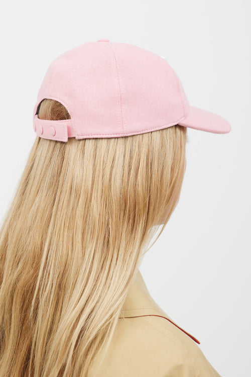 Burberry Pink & White TB Logo Hat