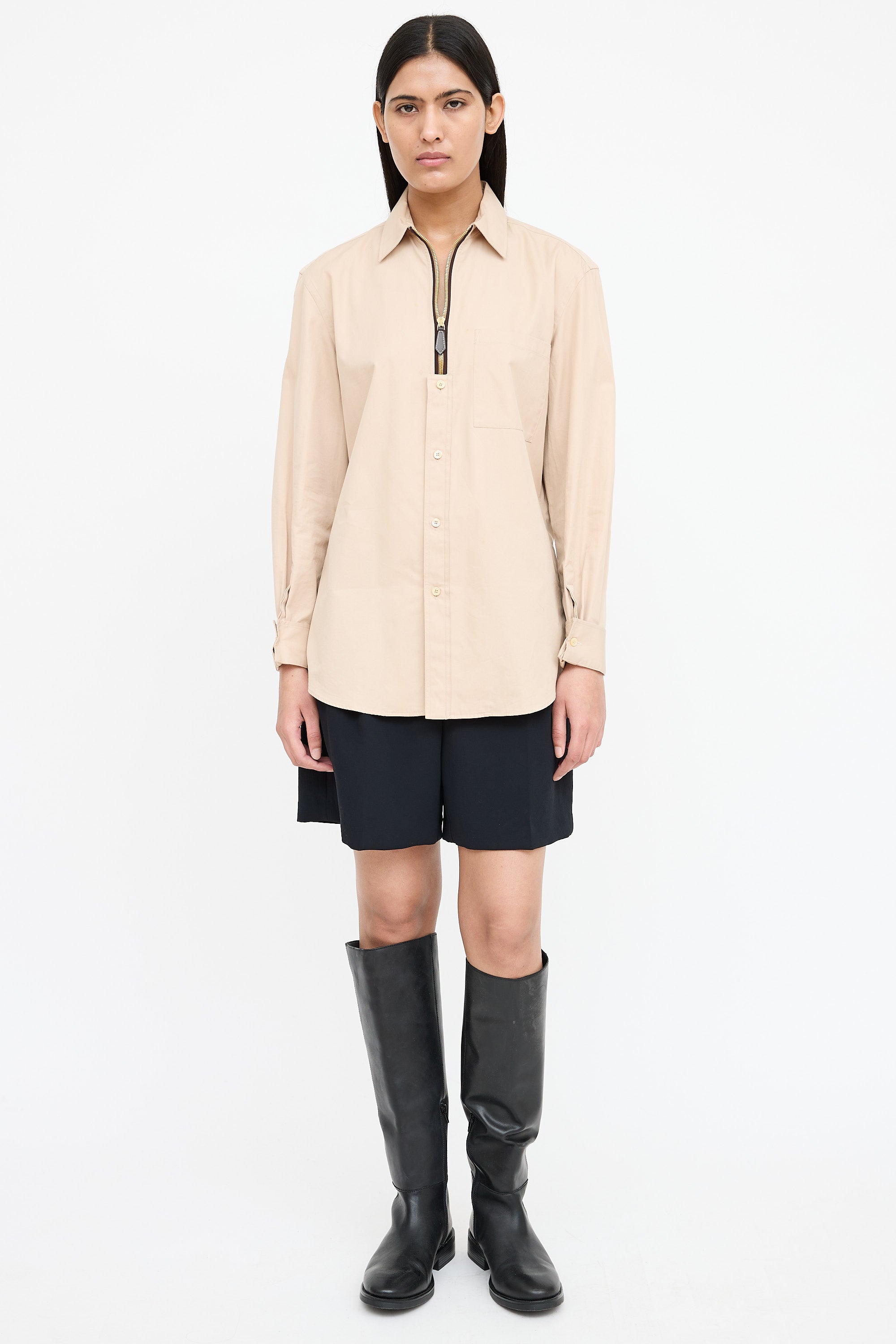 Burberry Poplin Half Zip Shirt