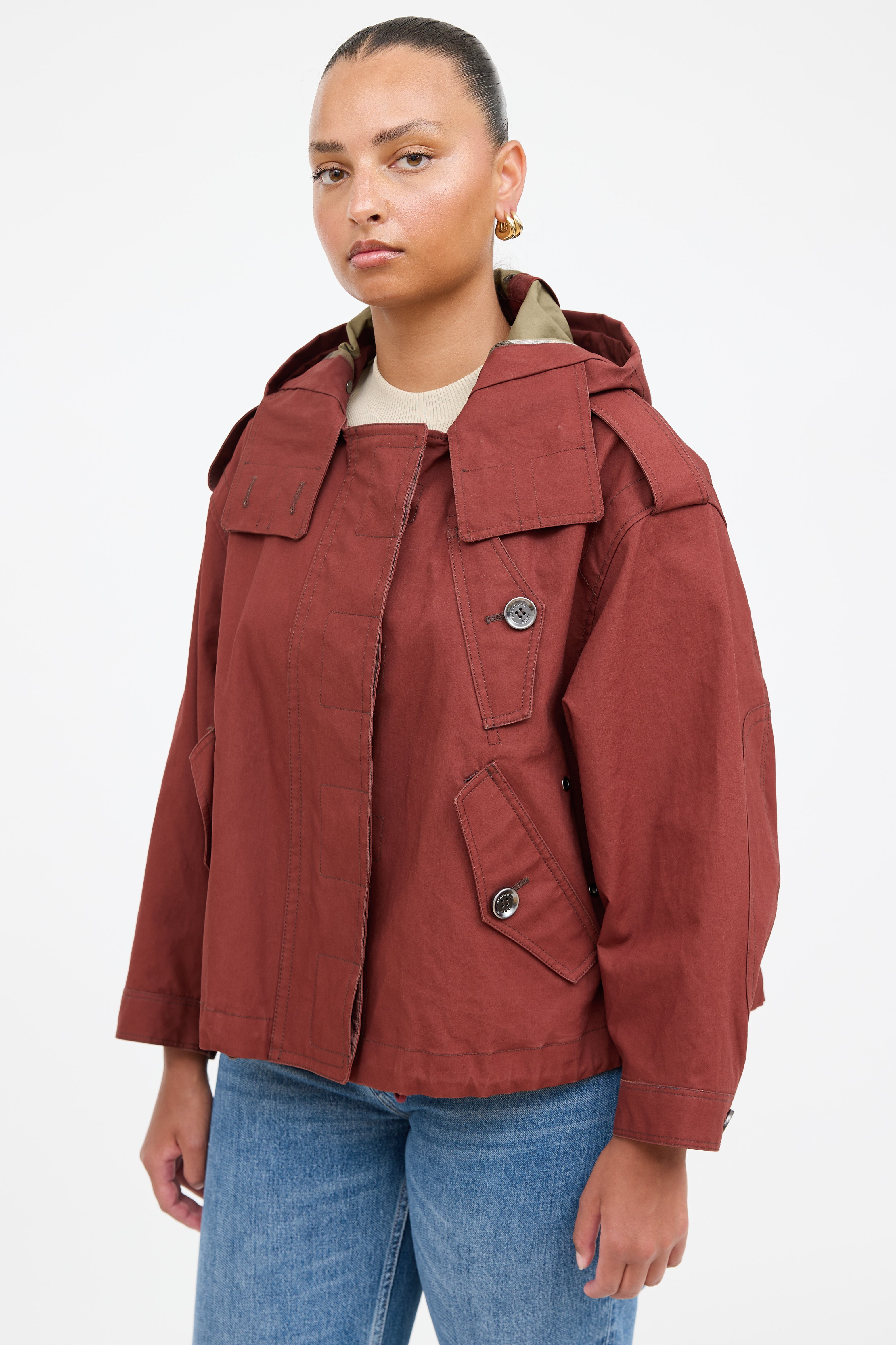 Burberry Hooded Waxed Cotton Jacket