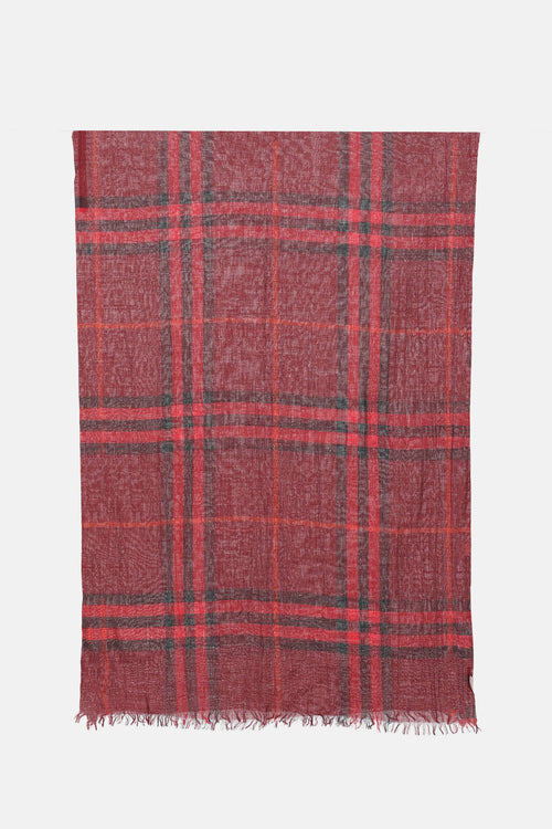 Burberry Wool & Silk Check Scarf