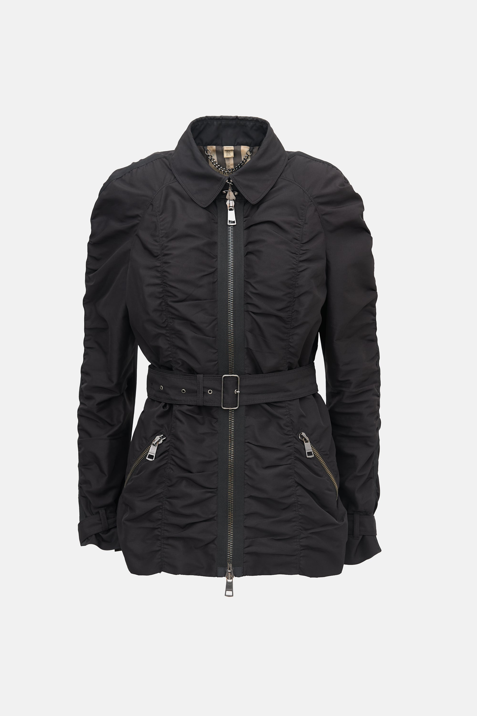 Burberry Ruched Belted Jacket