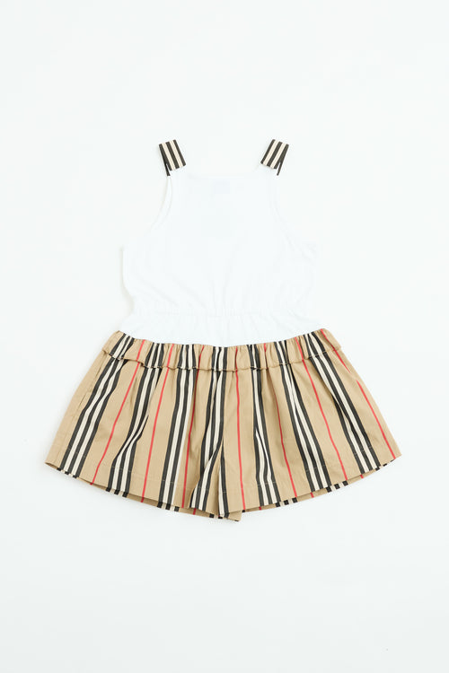 Burberry Kids Nova Check TB Pleated Romper