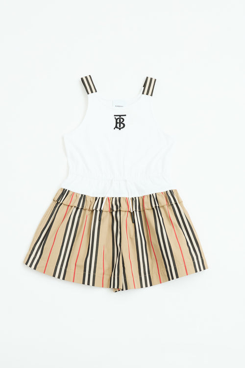 Burberry Kids Nova Check TB Pleated Romper