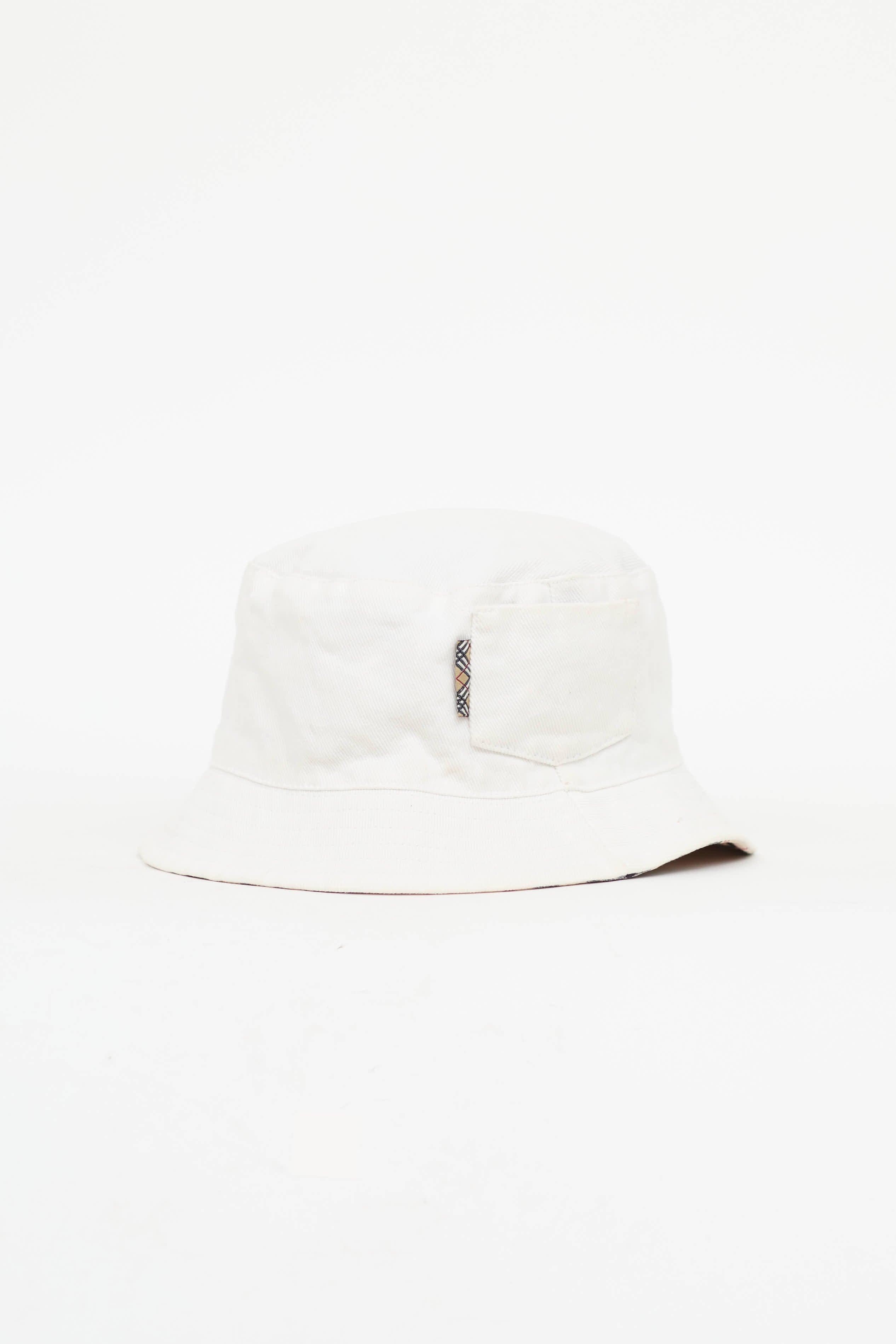 Burberry Nova Check & White Reversible Bucket Hat