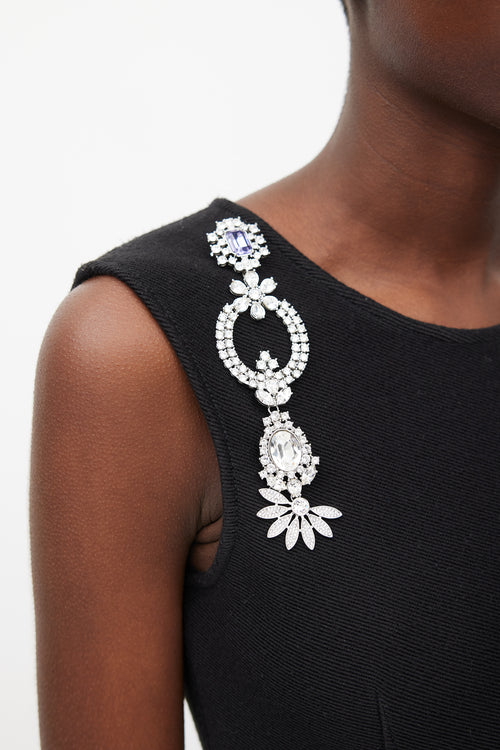 Burberry Silver & Purple Floral Jewel Brooch