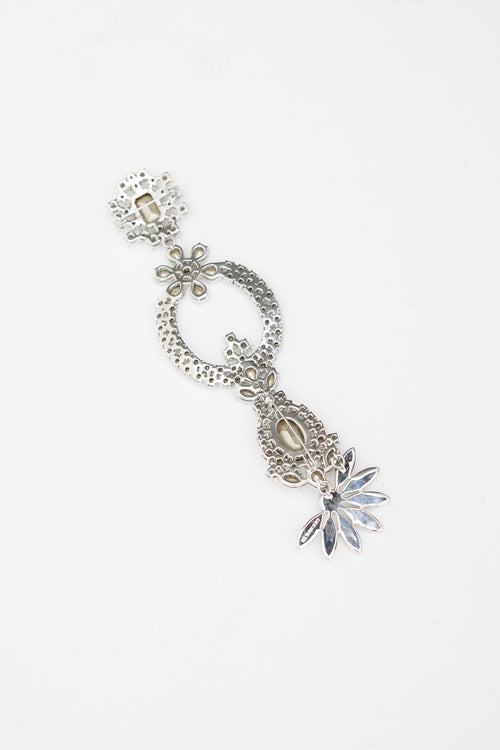 Burberry Silver & Purple Floral Jewel Brooch