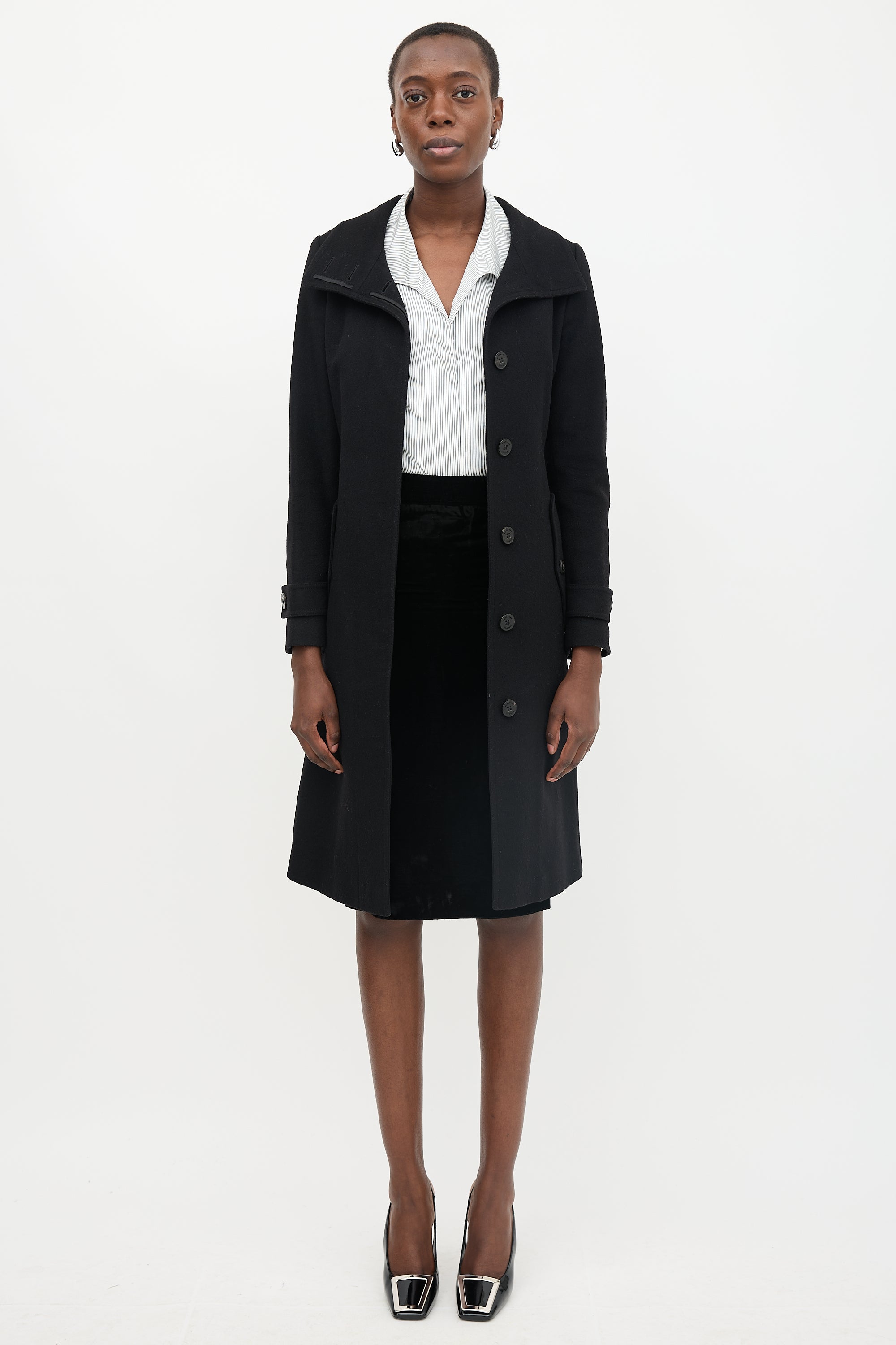 Burberry Wool Concealed Button Coat