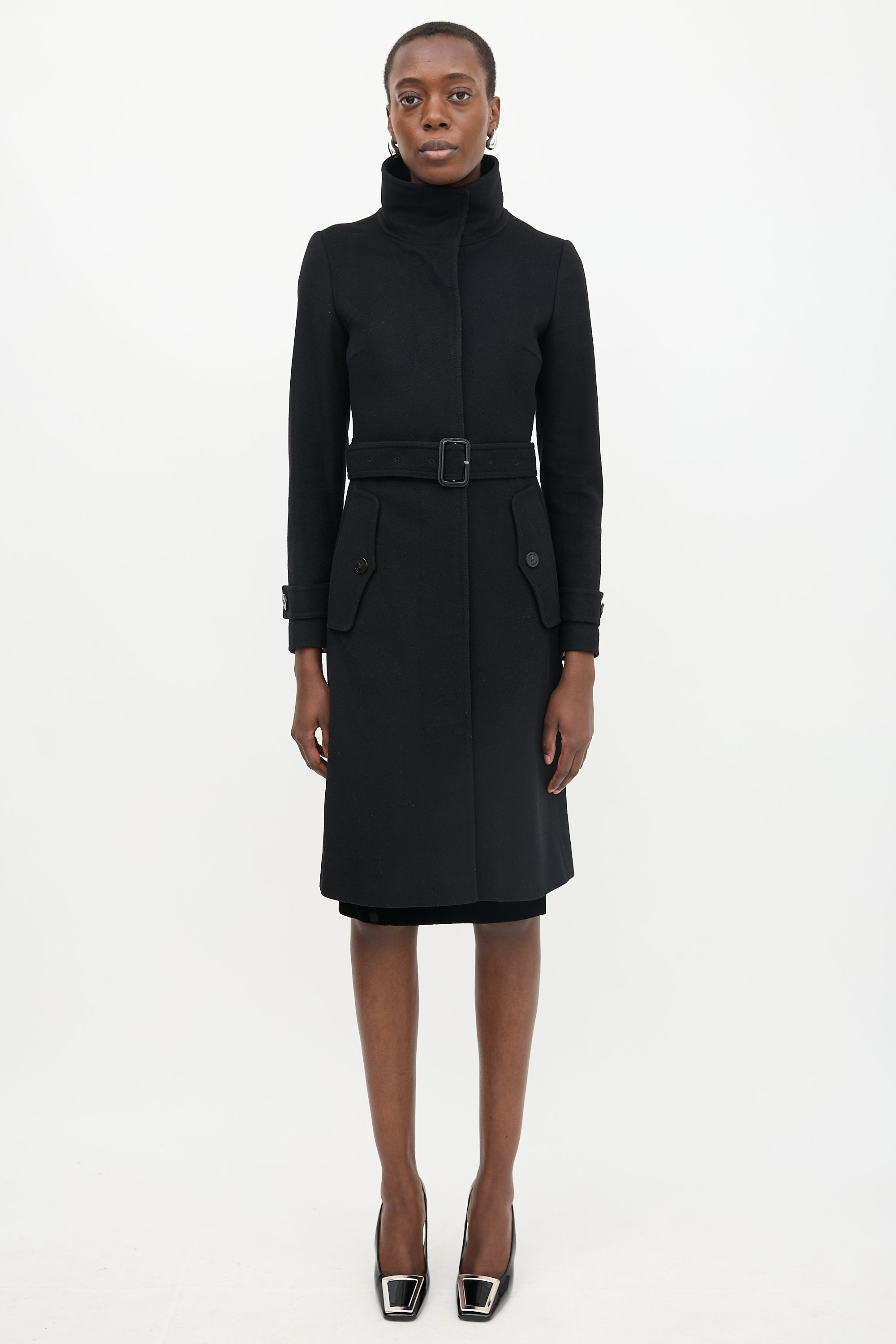 Burberry Wool Concealed Button Coat
