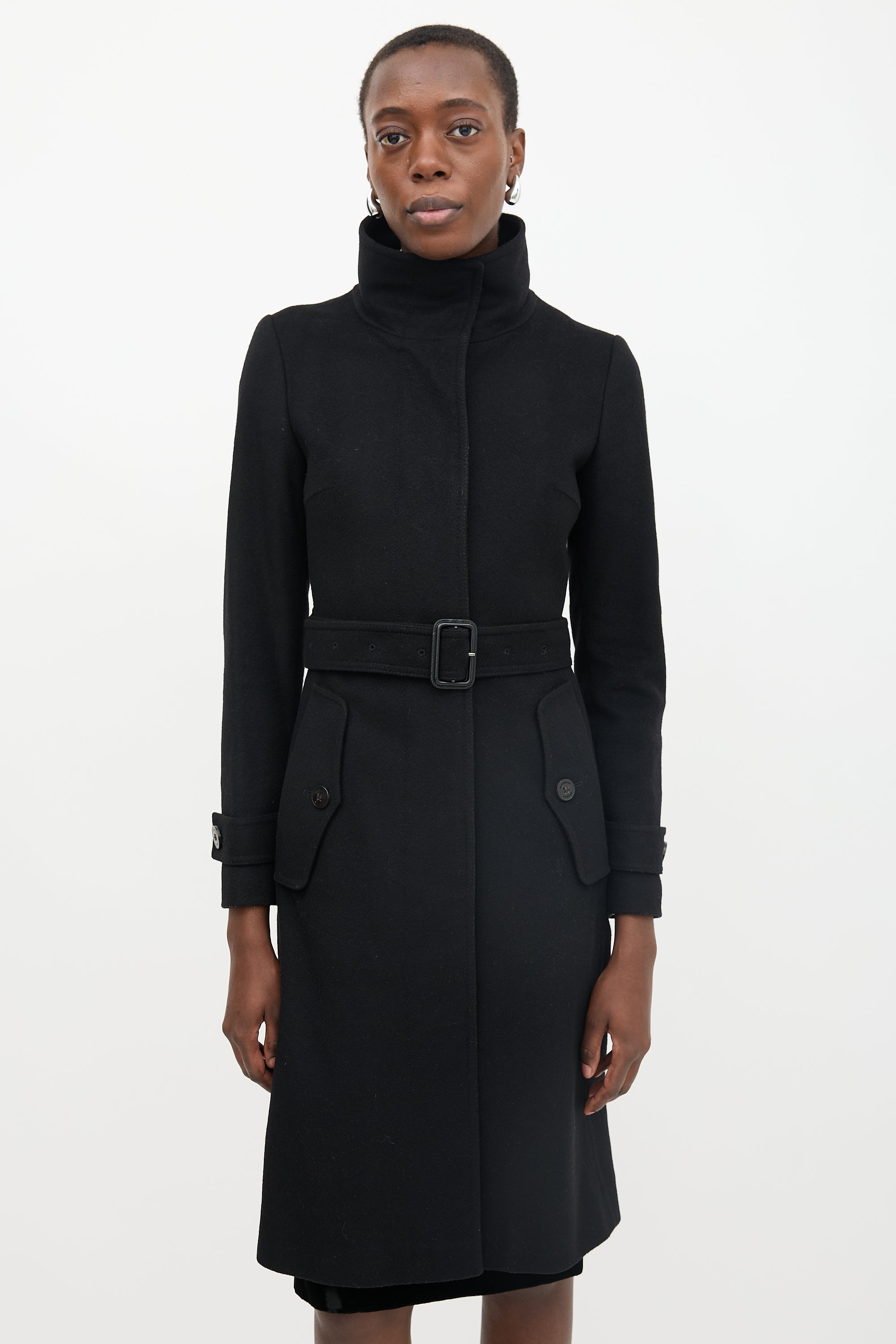 Burberry Wool Concealed Button Coat