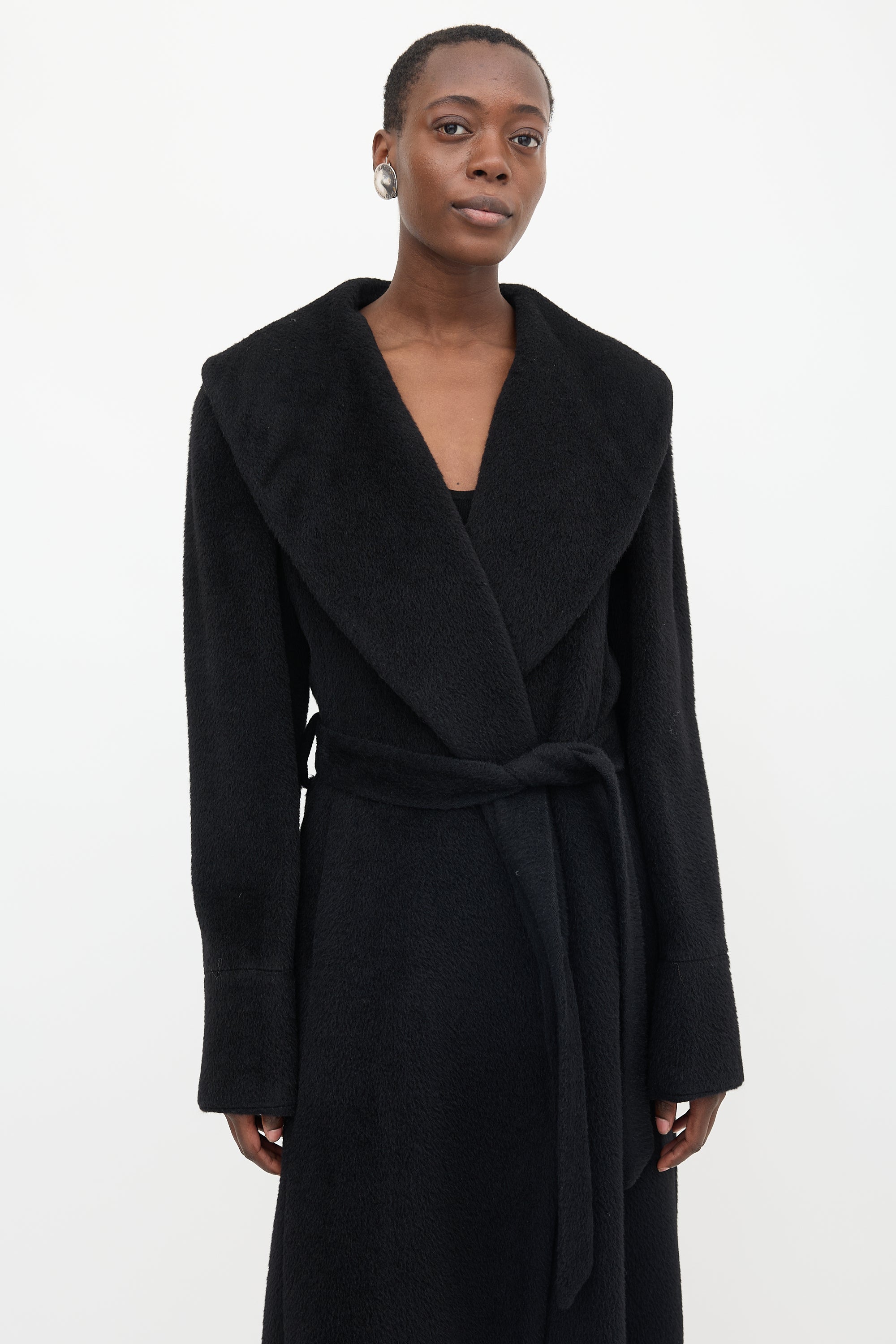 Burberry Wool Shawl Belted Coat