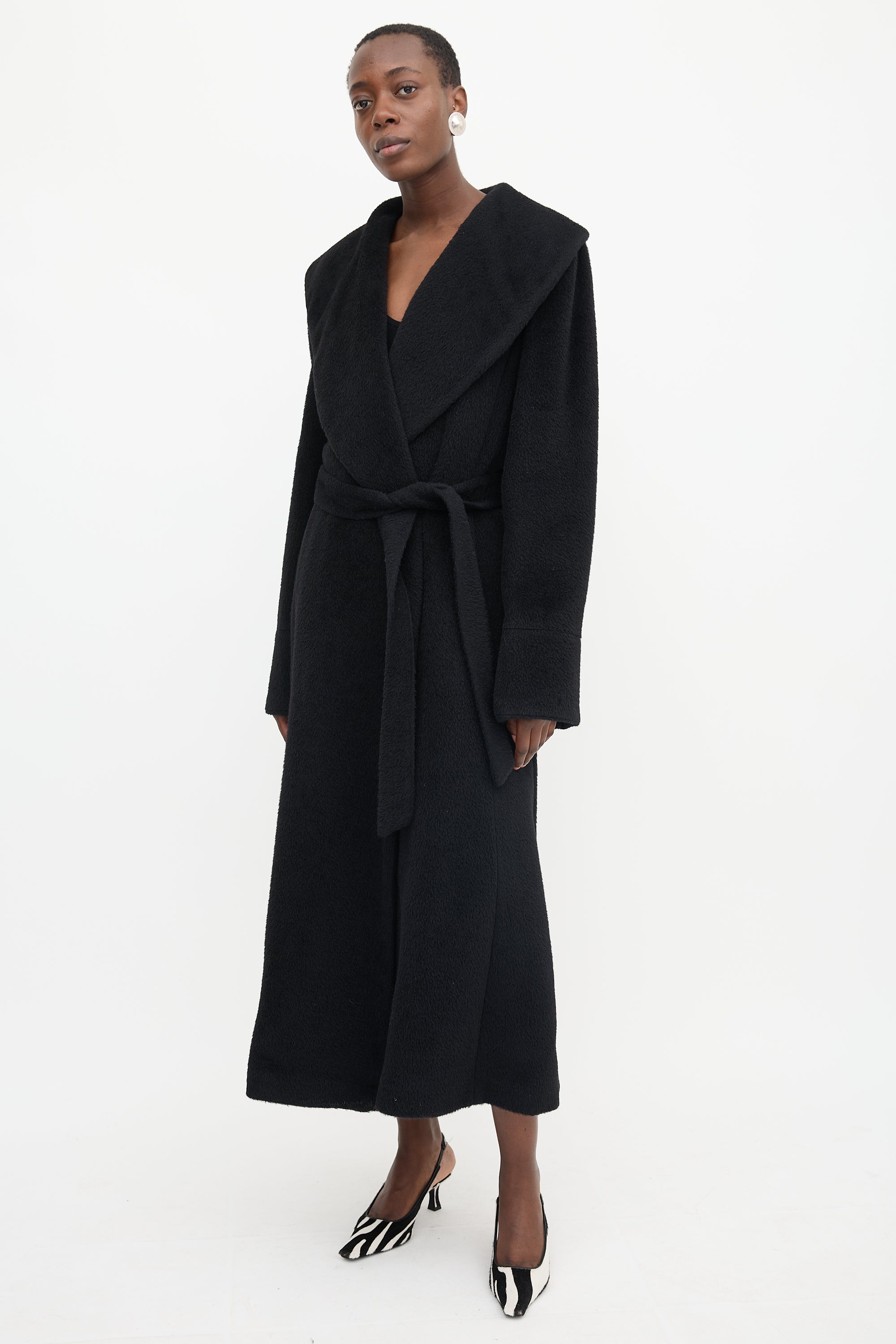 Burberry Wool Shawl Belted Coat