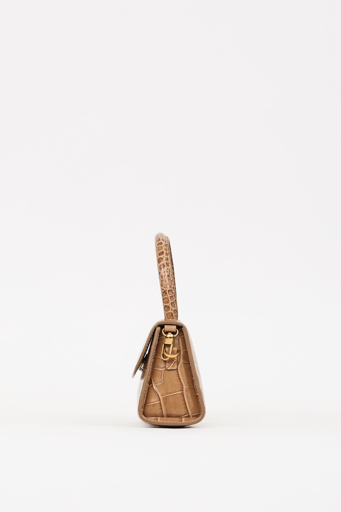 By Far Brown Embossed Leather Mini Bag