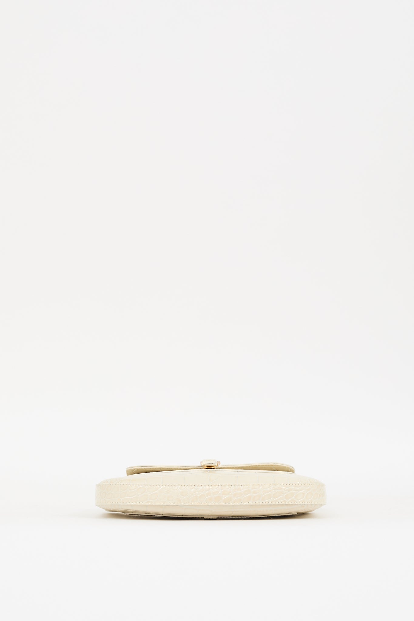 By Far Cream Embossed Leather Miranda Bag