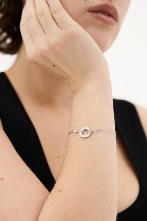 Cartier 18K White Gold & Diamond Love Pendant Bracelet