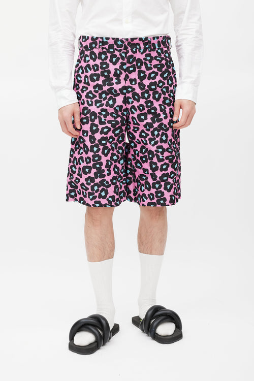 Comme des Garçons Pink & Black Pattern Short