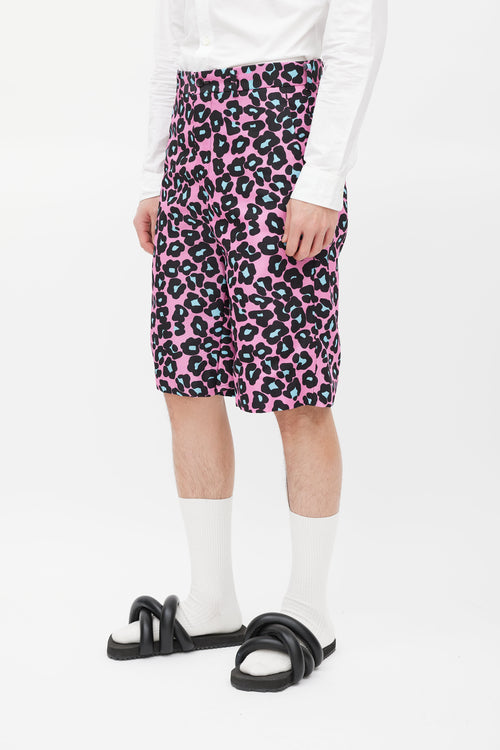 Comme des Garçons Pink & Black Pattern Short