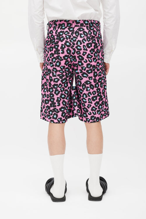 Comme des Garçons Pink & Black Pattern Short