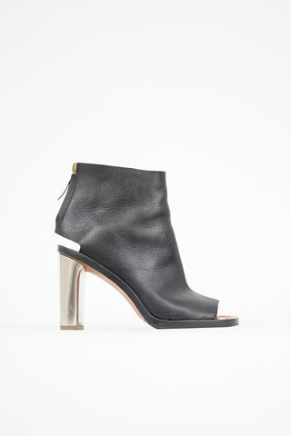 Celine Leather Open Toe Bootie