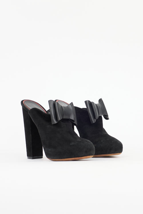 Celine Suede Platform Bow Mule