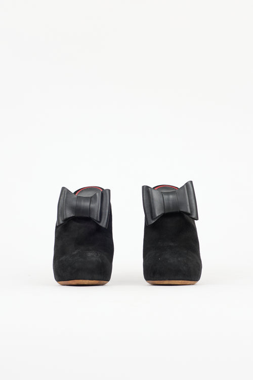 Celine Suede Platform Bow Mule