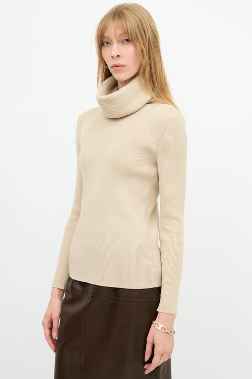 Celine Ribbed Turtleneck Top